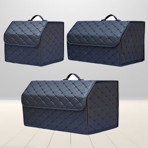 Car Trunk Organizer Box Large Capacity Auto Multiuse Storage Bag | Leather Folding Emergency Storage Box