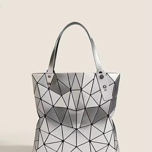 Geometric Pattern Tote Bag – Stylish PU Leather Shoulder Handbag for Daily and Casual Use