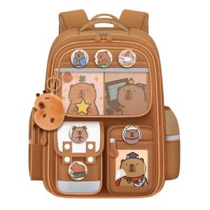 Capybara Children Backpack – Waterproof Orthopedic Schoolbag with Large Capacity