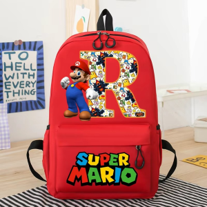 Super Mario Bros Cartoon School Backpack – Kids’ Letter Printed Bag for Boys & Girls