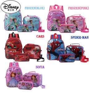 Disney Frozen 3-Piece School Bag Set for Kids – Waterproof Cartoon Backpack, Lunch Bag & Pencil Case