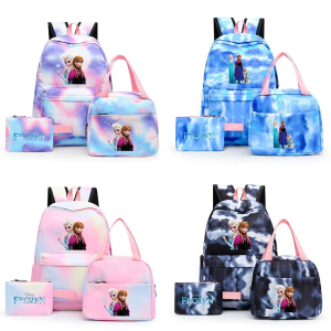 3-Piece Disney Frozen Backpack Set – Elsa & Anna Colorful School Bag with Lunch Bag and Pencil Case