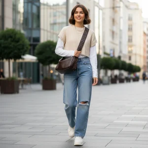 Punk Style Rivet Leather Women’s Shoulder Bag – Large Capacity Casual Handbag