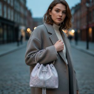 Luxury Crystal Bucket Clutch Purse – Designer Evening Bag for Women