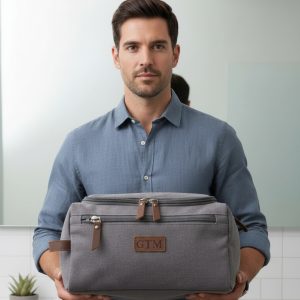 Personalized Men’s Multi-Function Toiletry Bag – Large Capacity Canvas Travel Bag & Best Man Gift