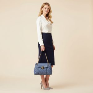 Luxury Diamond Grid Pattern Handbag – Designer Women’s Large Capacity Shoulder and Crossbody Tote