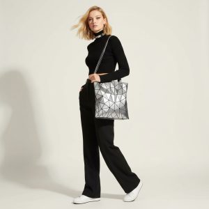 JIOMAY Geometric PVC Shoulder Bag – Lightweight Crossbody Beach Handbag for Women and Men