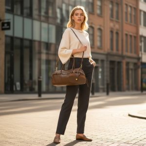 Buckle Decoration Fashion PU Shoulder Bag – Large Capacity Vintage Handbag for Women